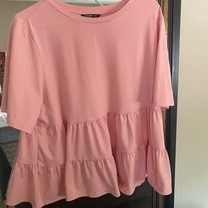 SHEIN - ruffle top - 1X - Lighter pink